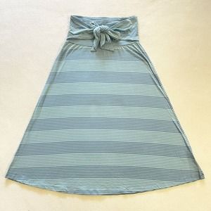 Patagonia Women Kamala Midi Skirt Roving Berlin Blue Stripe Print Pull Up Tie XS